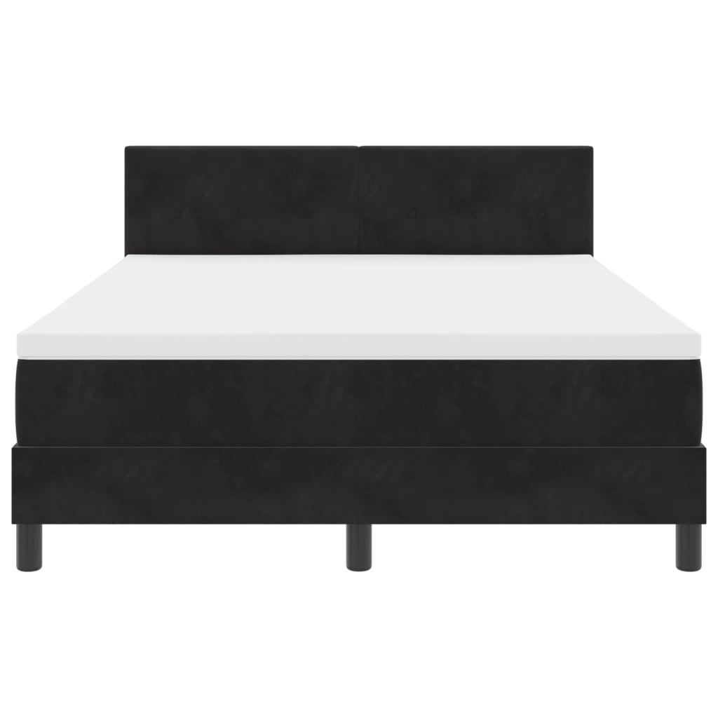 Letto Box Spring con Materasso e LED Nero 160x200 cm Velluto