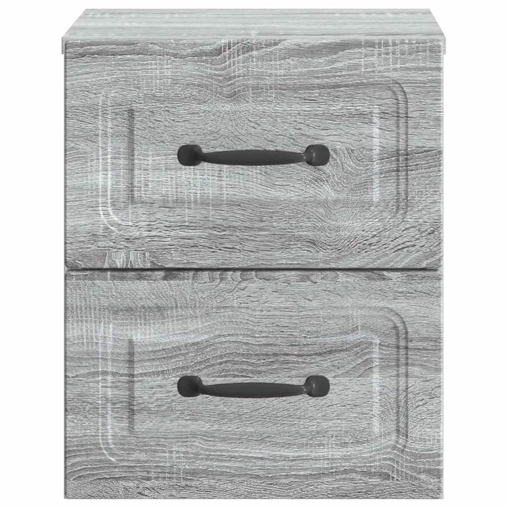 Mobiletto da notte a muro 2 pcs Grigio Sonoma 34,5 x 33 x 40 cm