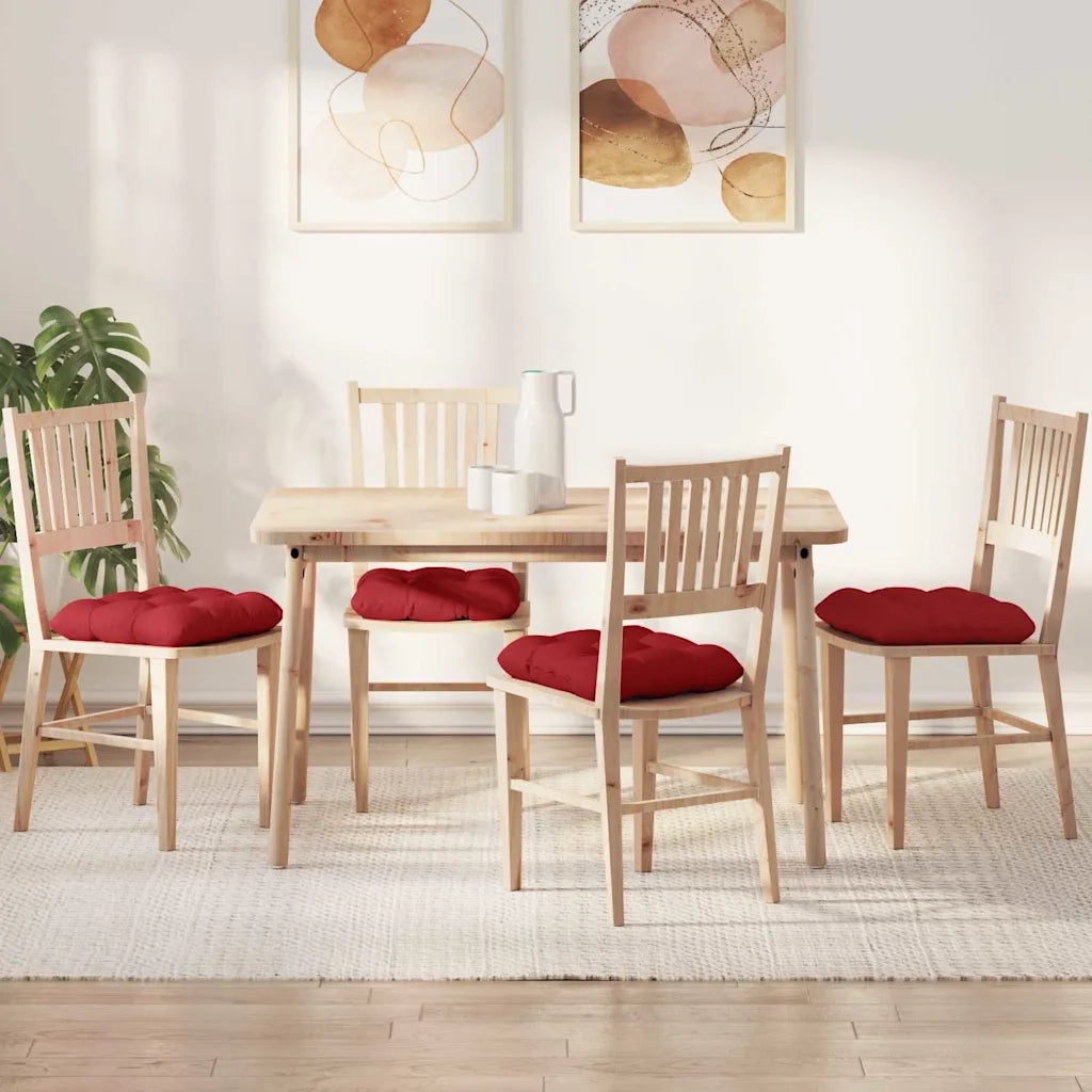 Cuscini per Seduta 4 pcs Rosso 40 x 40 x 12 cm Tessuto