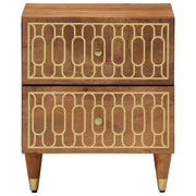 vidaXL Comodino 40x33x46 cm in Legno Massello di Mango