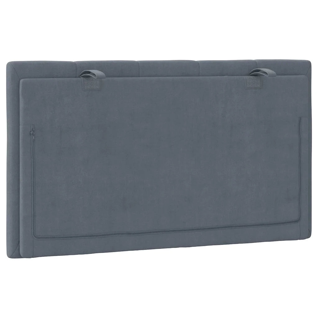 Cuscino Testiera Hanko Grigio Scuro 80 cm in Velluto CFW3856974
