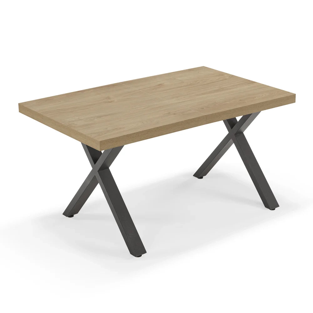 Tavolo allungabile da pranzo Noce Nodato 145x85 MADE IN ITALY modello PABLO fino a 195 CM per sala da pranzo, cucina e soggiorno, design moderno con top in melaminico