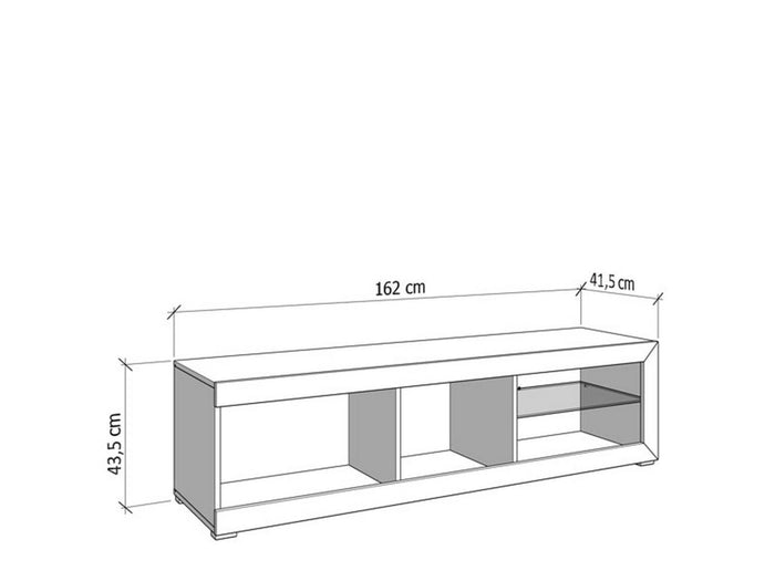 Pompu, Mobile Porta tv 2 Ripiani, 162x41.5x43.5h cm Bianco