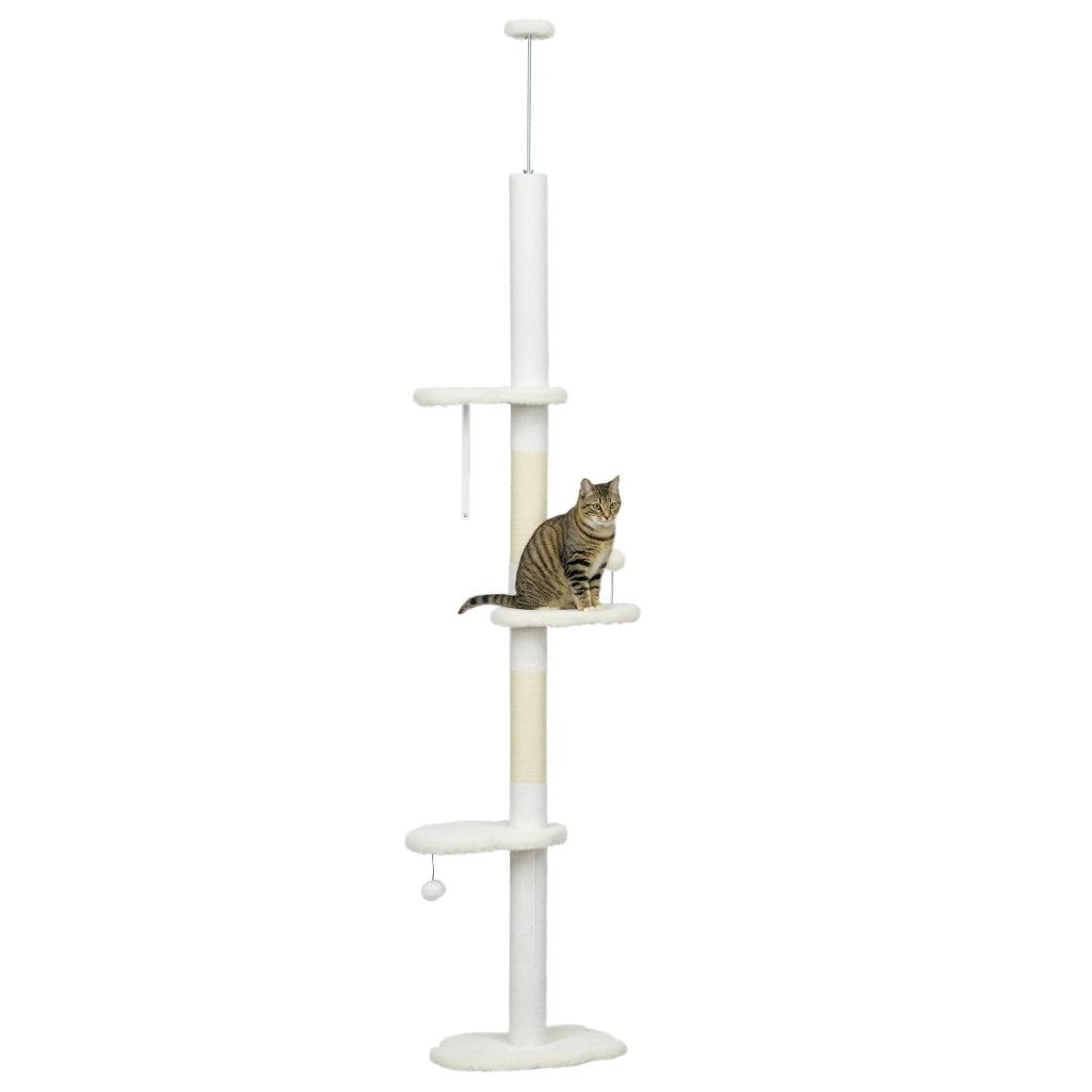 Arbre ¨¤ Chat per Gatti ¨C Zephmum ¨C Bianco 48x32x225-255 cm