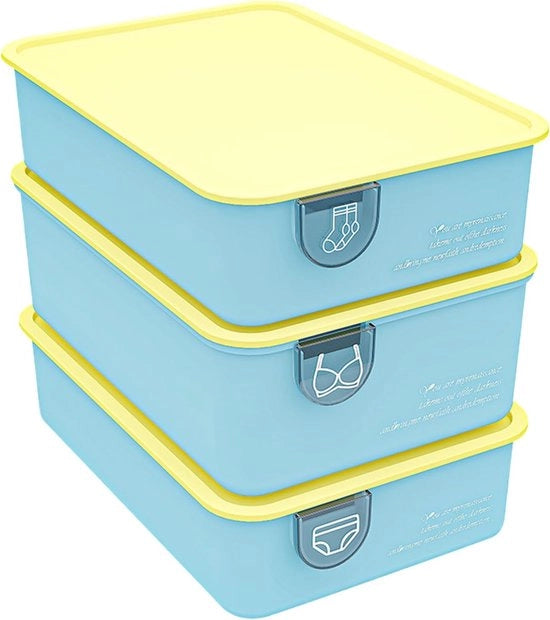 Organizzatore per intimo, contenitore di stoccaggio, 31,5 x 21,8 x 10,5 cm, cassetto di stoccaggio pieghevole e impermeabile per in cassa, calze, sciarpa a push-up, macchina per la corda per la vestizione, abbigliamento per bambini