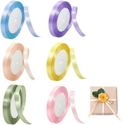 Set di Lint Satinato a 6 Colori - Cadeaulint - Decorativo - Materiale per Fai da Te - 10 mm x 22 m - Lint Satinato di Alta Qualità