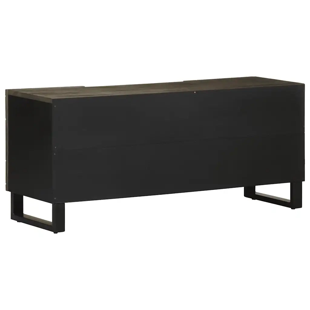 Mobile Porta TV Nero 105x33x46 cm in Legno Massello di Mango