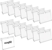 Etichette clip-on per contenitori di archiviazione - 50 pezzi - etichette contenitore - clip-on - supporti etichetta in plastica trasparente - supporto prezzo a filo - display holder per merchandise - display per segnale - supporto a filo per contenitori.