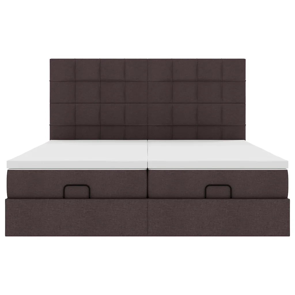 Struttura Letto Pouf con Materassi 200x200 cm in Tessuto 3314551