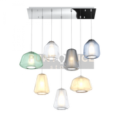 SOSPENSIONE CROMO 7 LUCI RETTANGOLARE VETRI (ALPHA VE + AM) (BETA TR + BL) (GAMMA TR + AM + FU) 1176CR-S7 R ABG-MC