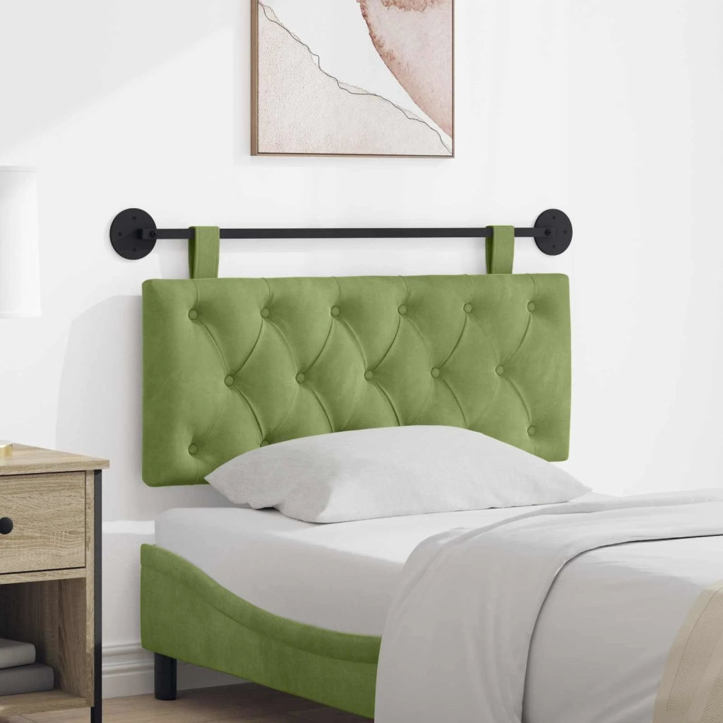 Testiera sospesa Con luce LED Verde chiaro Velluto