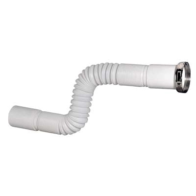 CANOTTO PP FLESSIBILE + GHIERA - BIANCO MM 40X11/2 CM 30/80- 10 pezzi
