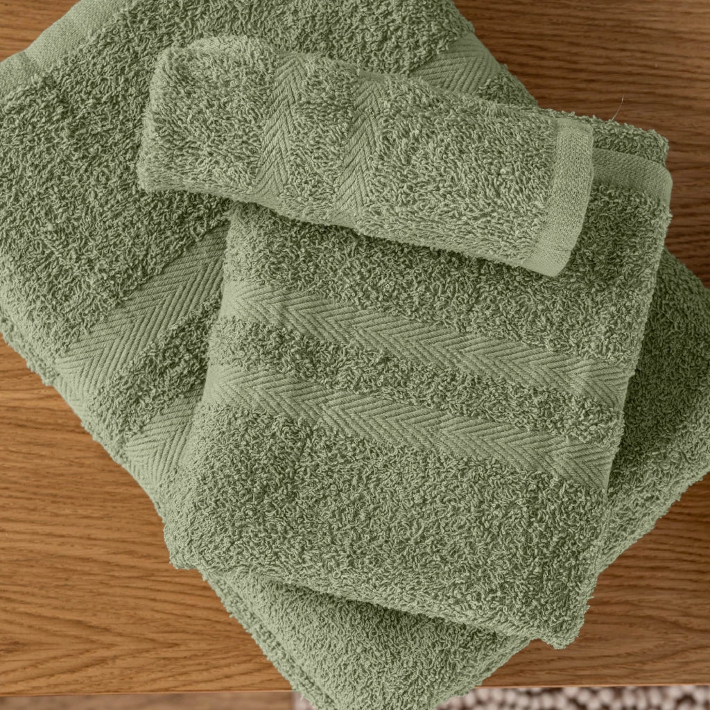 Set Asciugamani Bagno 6 Pezzi in Spugna di Cotone 400 g/m², 2 Teli 70x140 cm, 2 Asciugamani 50x90 cm e 2 Ospiti 30x50 cm, Morbidi e Assorbenti Verde