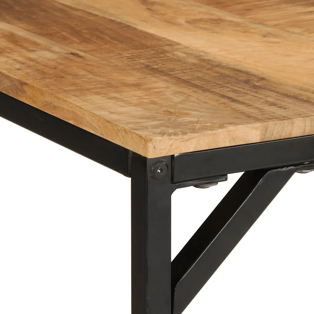 Tavolo da Pranzo 220x90x75 cm in Legno Grezzo Massello di Mango