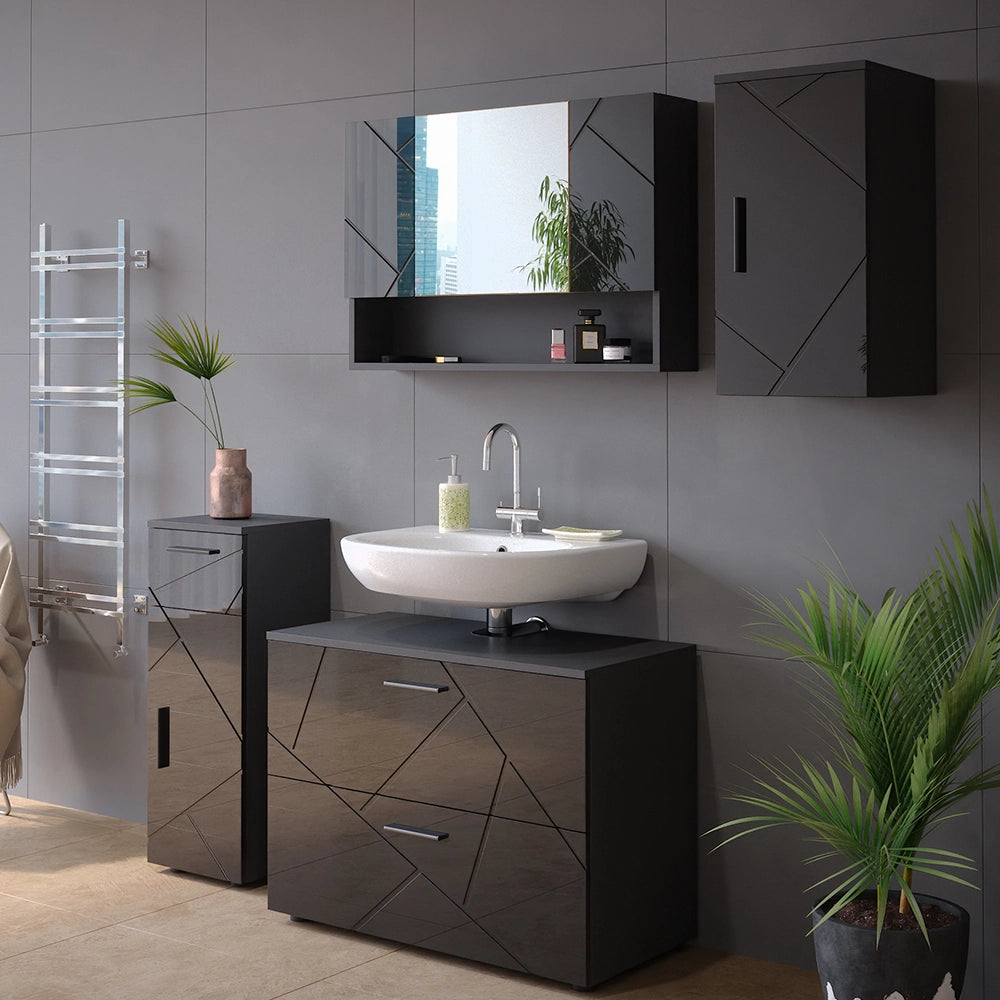 Mobile bagno Irma Antracite lucido 30 x 59 cm Vicco