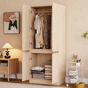 Armadio con 2 ante e ampio vano contenitore, per camera da letto, in legno, effetto legno naturale, 70 × 40 × 170 cm