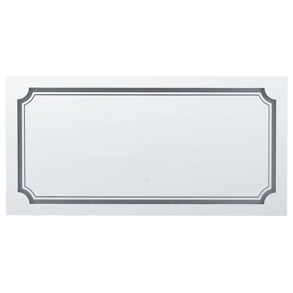 Specchio da muro rettangolare con LED 120 x 60 cm stile moderno contemporaneo bagno illuminazione
