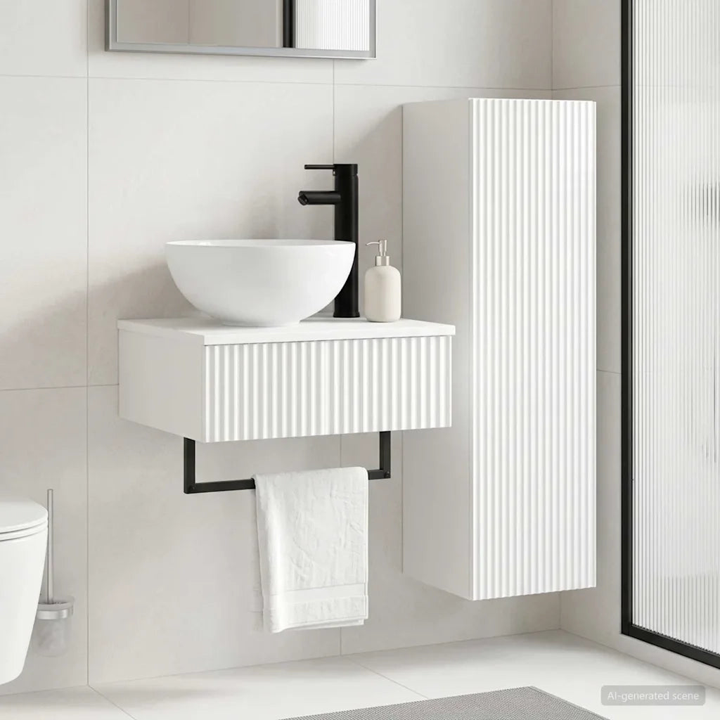 Set di mobili per il bagno 2 pz Bianco Lucido 3406097