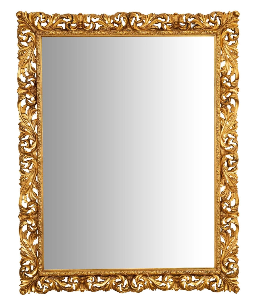 Biscottini SPECCHIERA DA PARETE IN LEGNO FINITURA FOGLIA ORO ANTICATO MADE IN ITALY