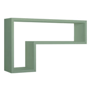 Mensola da Muro Modello LETTERA, Pensile Bagno, Mensola da Parete, Scaffale da Parete, 61x37 p15.5 cm. Finitura  VERDE A.MARINA - MADE IN ITALY