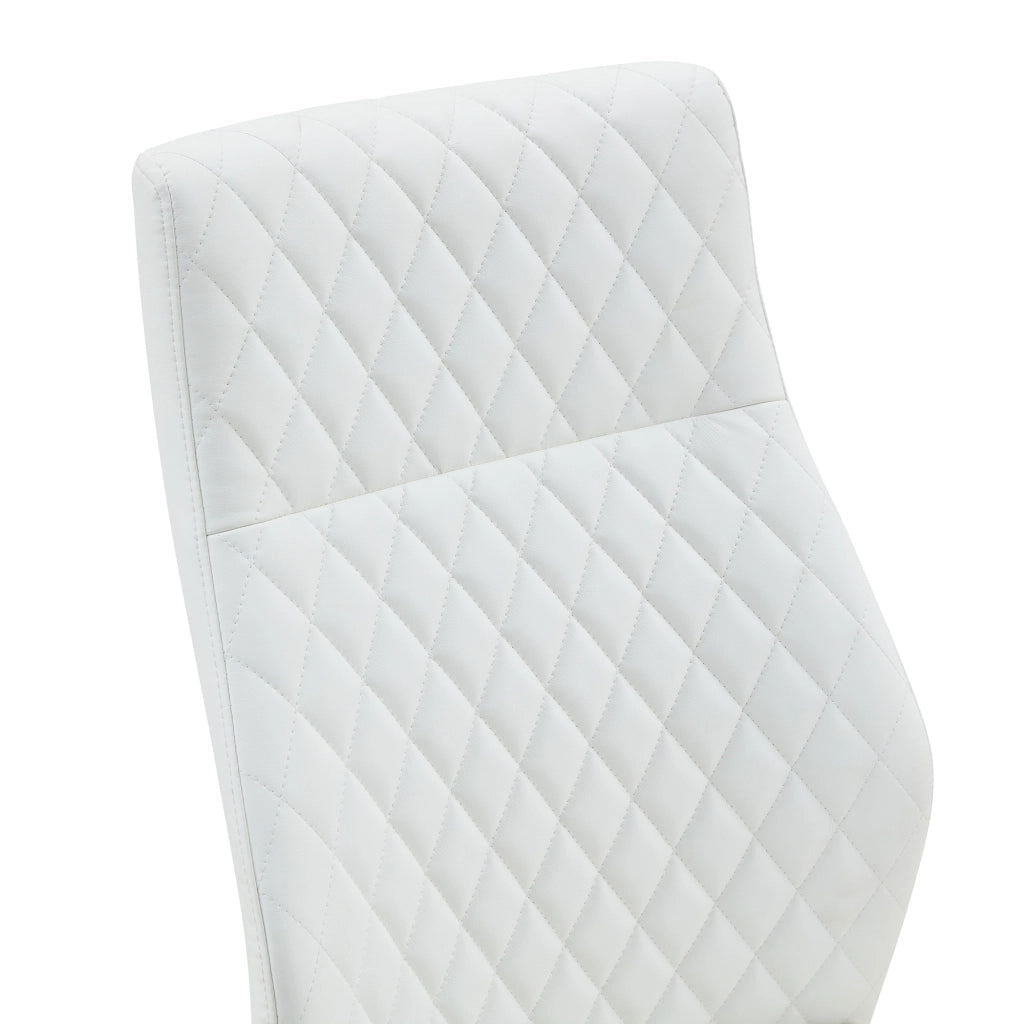 SEDIA da pranzo in PU bianco con struttura nera, altezza 100 cm, Set da 2 pezzi