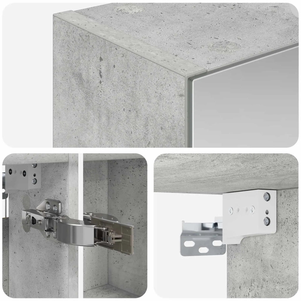 Mobiletto per specchio da bagno con lo scaffale Grigio cemento 889210