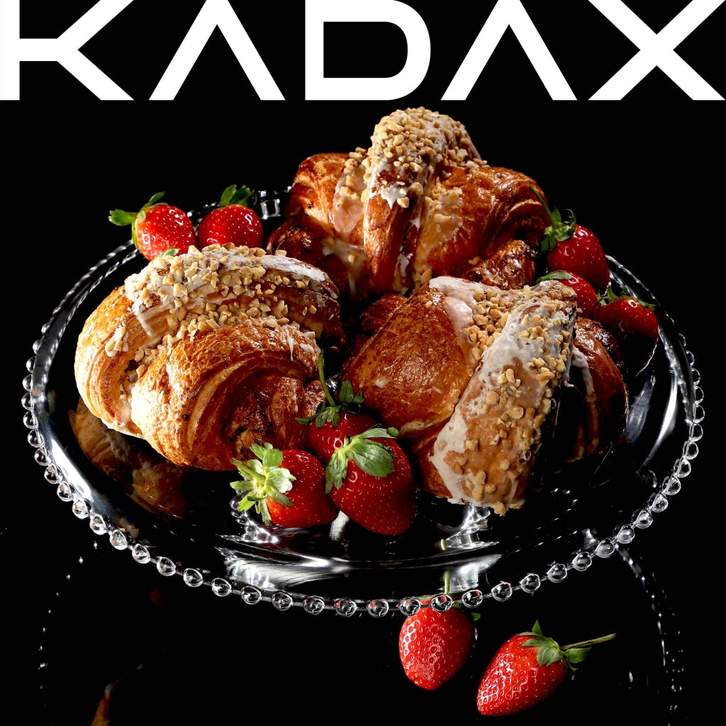 Alzata per torte KADAX, piatto da frutta in vetro con supporto, 32 cm