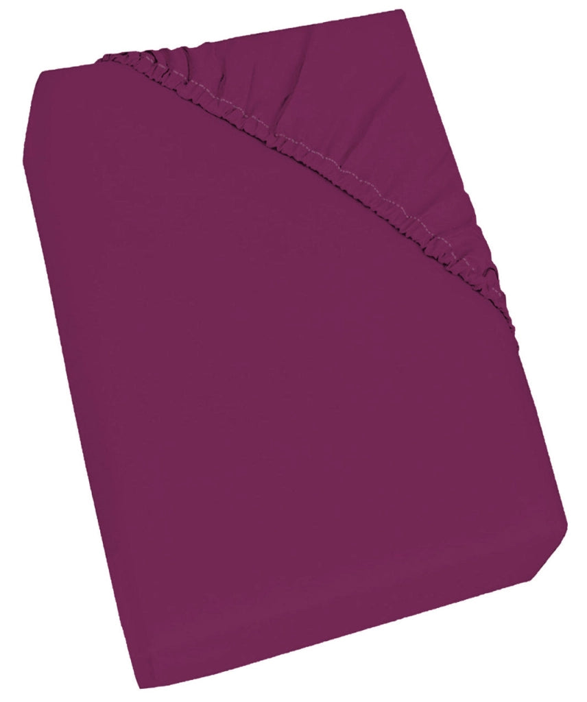 Lenzuolo Sotto con Angoli ed Elastico Tinta Unita Fucsia 1 Piazza e Mezzo Francese