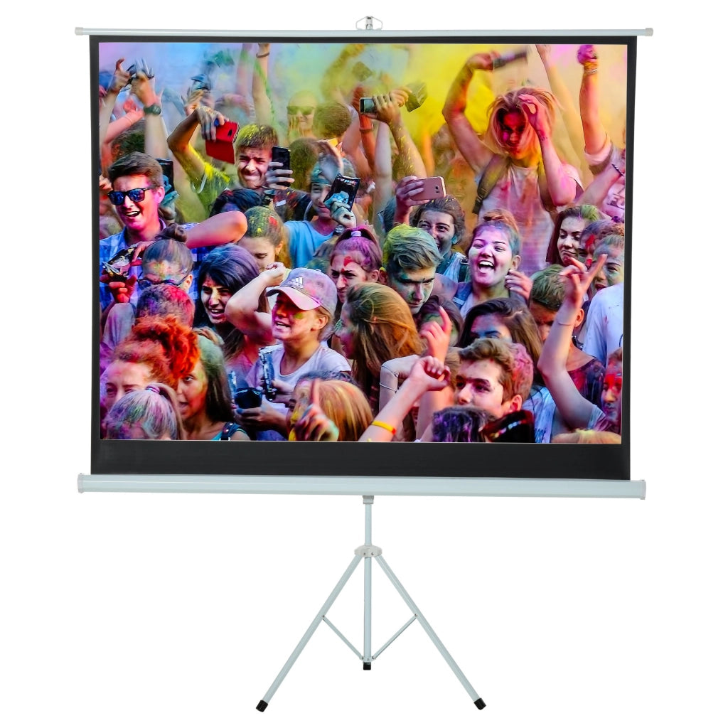 EasyComfort Telo Proiettore da 84 Pollici 4K HD Formato 4:3 con Treppiede Pieghevole e Altezza Regolabile, Schermo Proiettore Portatile, Grandangolo di 160 Gradi, per Casa, Home, Cinema, Esterno, Bianco
