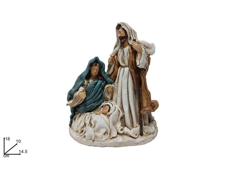 Decorazione Casa Natività Natale Effetto Juta 18 cm
