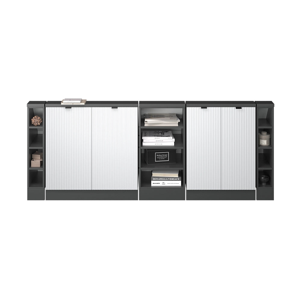 Mobile cucina sottotetto R-Line Ondulazione bianca/Antracite 210 cm Set di 5 Vicco