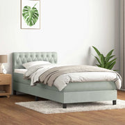 Giroletto a Molle con Materasso grigio chiaro 90x210 cm Velluto 3316479