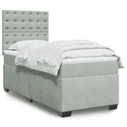 Giroletto a Molle con Materasso Grigio Chiaro 80x200 cm Velluto 3290774