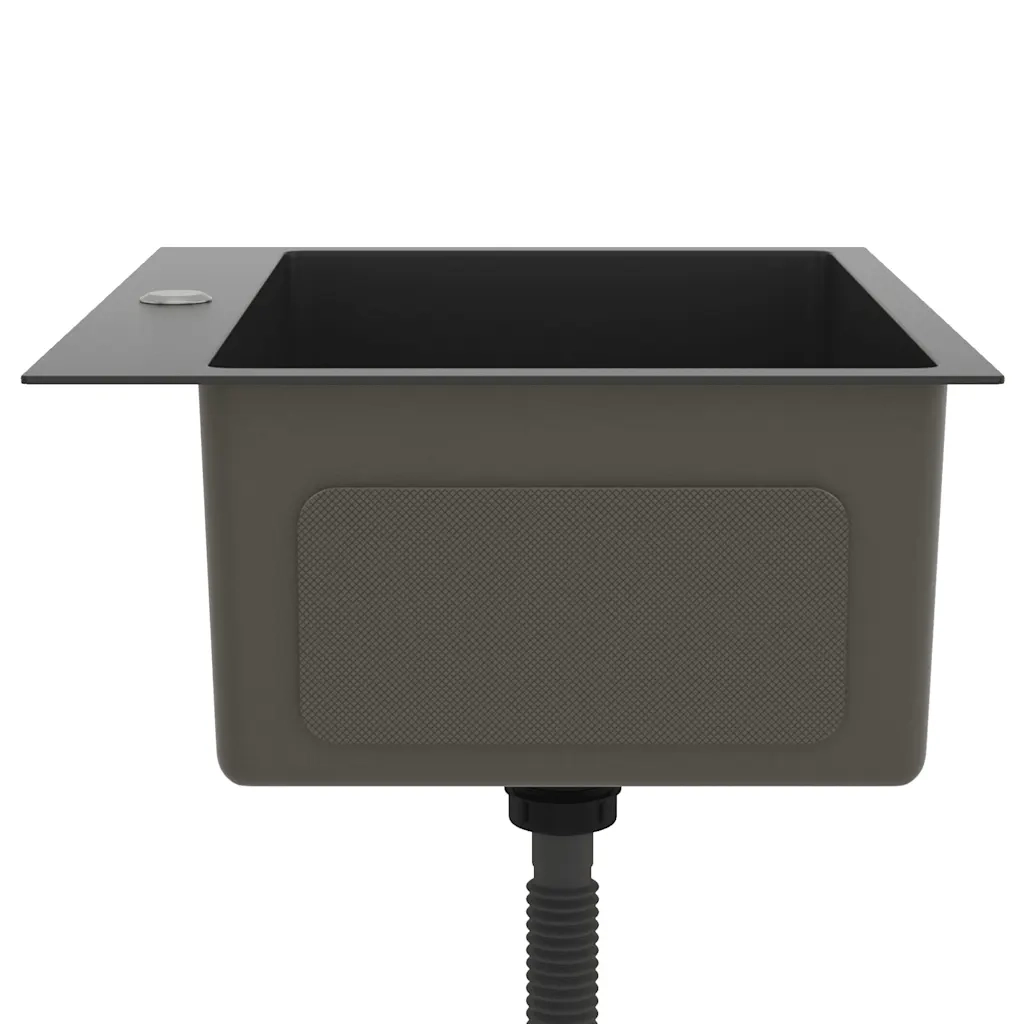 Lavello da Cucina Lavorato a Mano Nero Acciaio Inox cod mxl 54175