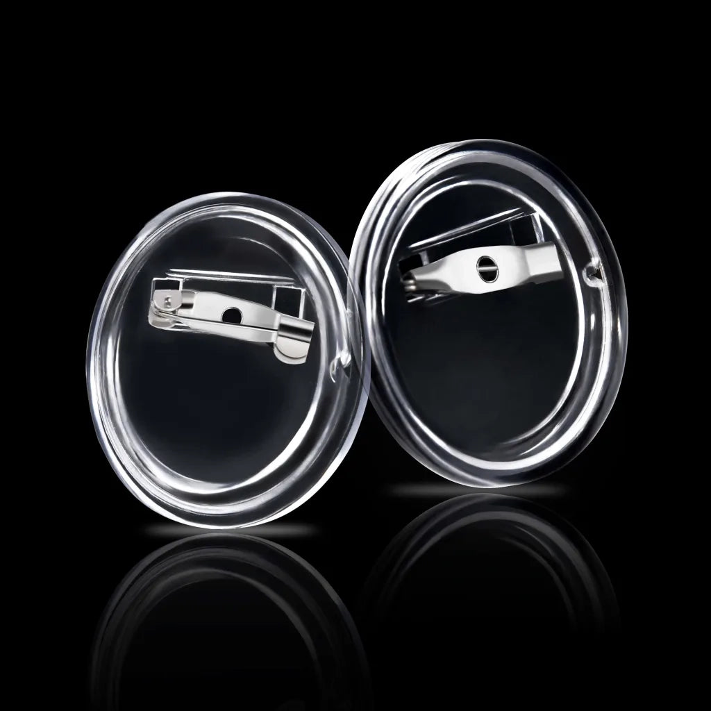 Bottoni per Badge con Spilla 100 Set in Acrilico 25 mm