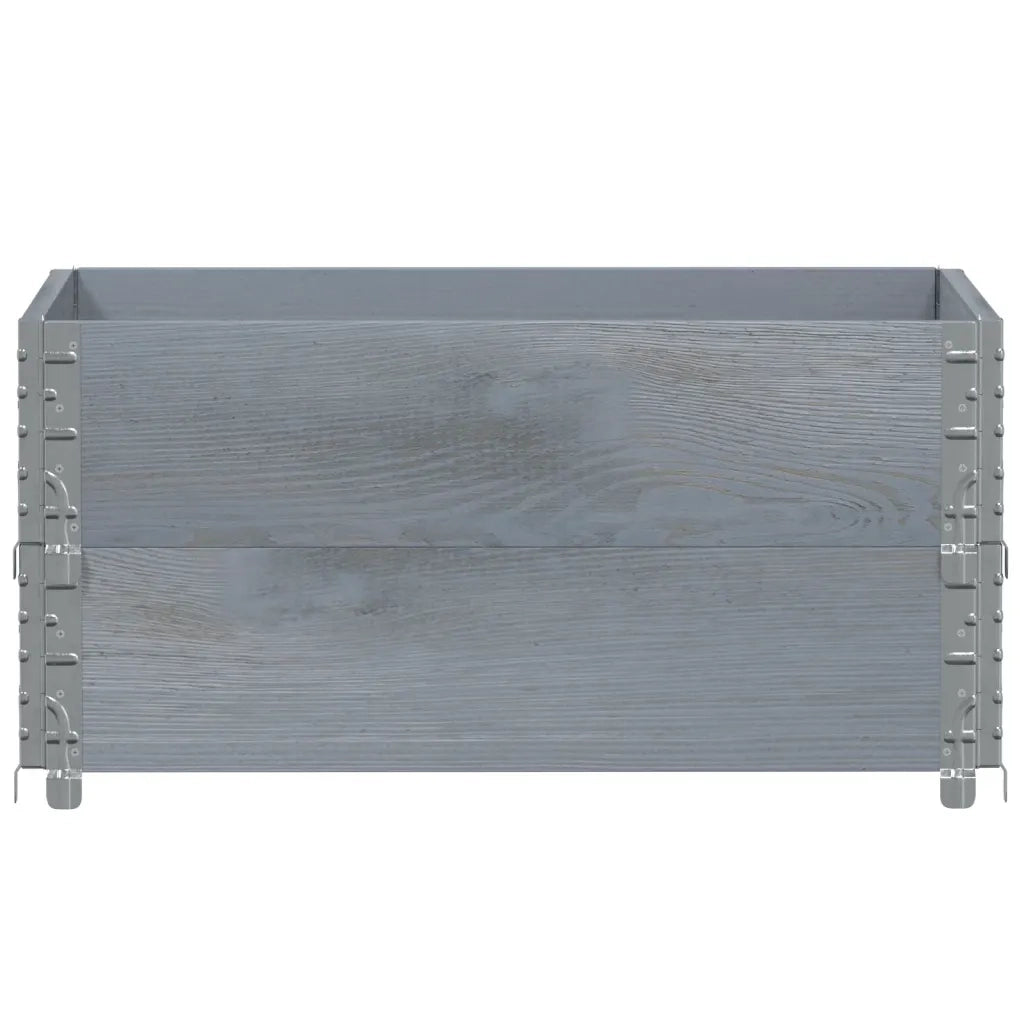Paretali per Pallet 2pz Grigi 80x60cm in Legno Massello di Pino 4010270