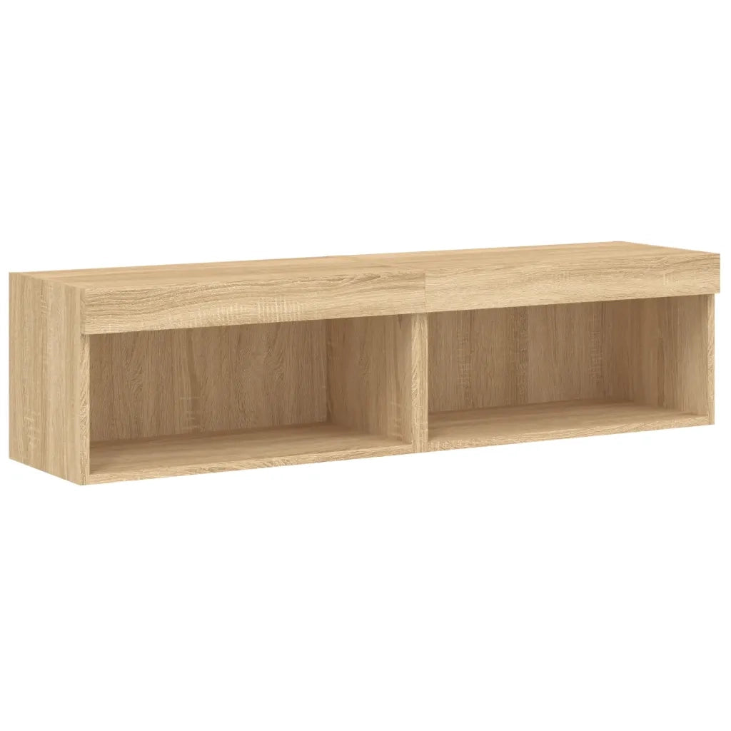 Mobili TV con Luci LED 2pz Rovere Sonoma 60x30x30 cm 837132