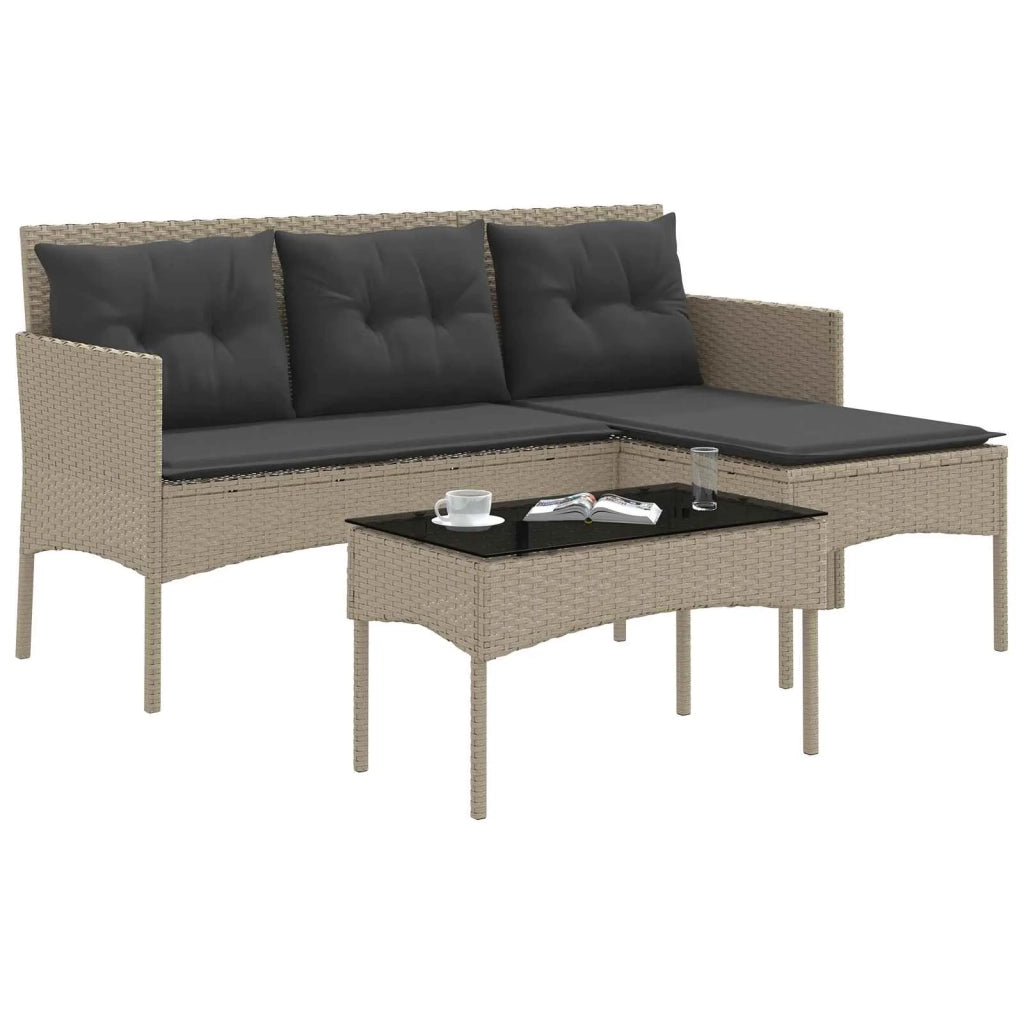 Set Divano da Giardino con cuscino 2 pz | Set Salotto da Giardino polyrattan