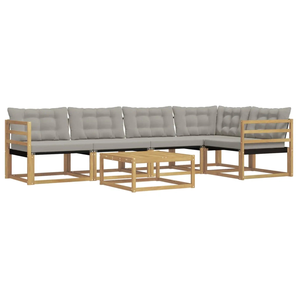 Set di divani da esterno 6 pz Bianco e Grigio Chiaro 3388697