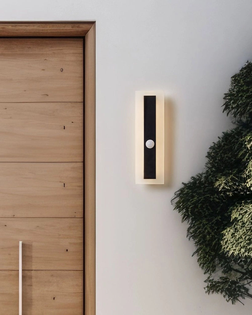 Lampada da parete a LED per esterni Nero 30 cm Acciaio Acrilico con sensore di movimento Design moderno