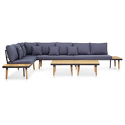 Set di mobili da giardino mobili da esterno set da 7 posti con cuscini legno massello di acacia marrone 02_0017455