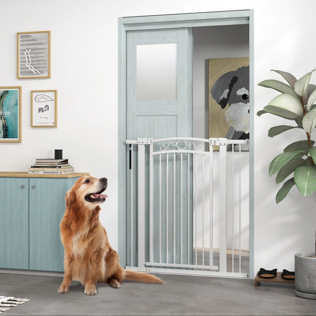 Porta per Cani Regolabile 76-104 cm ¨C zephmum ¨C Bianco