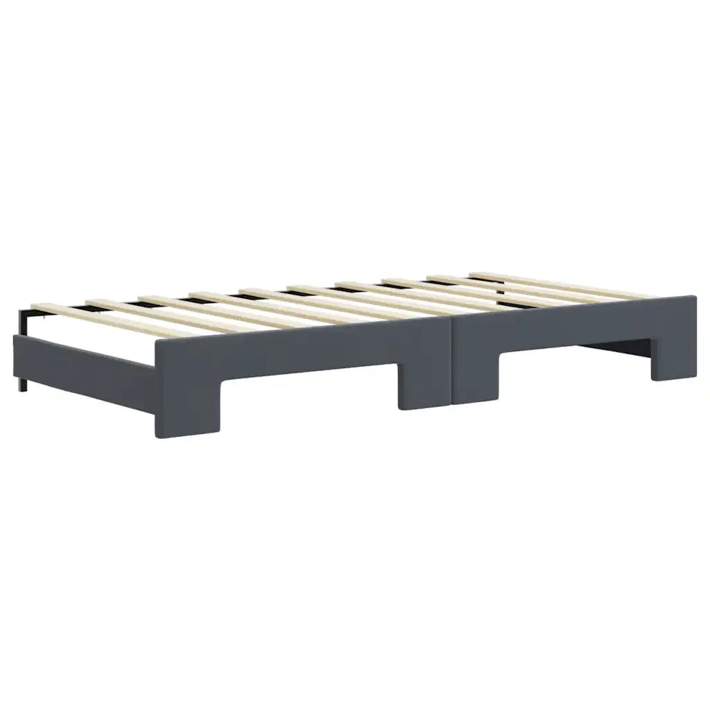 Divano Letto Estraibile Cassetti-Sofa Letto-Daybed Grigio Scuro 90x190cm Velluto 122247