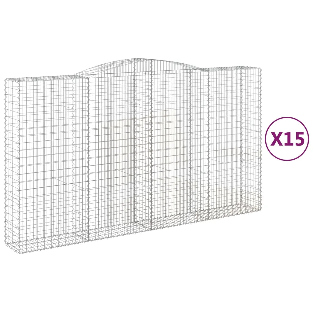 Cesti Gabbioni ad Arco 15 pz 400x50x220/240 cm Ferro Zincato 3147083