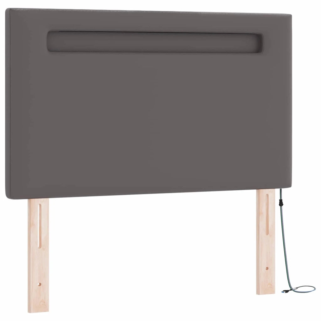 Letto a molle con materasso Grigio 100 x 200 cm Pelle sintetica 3339038