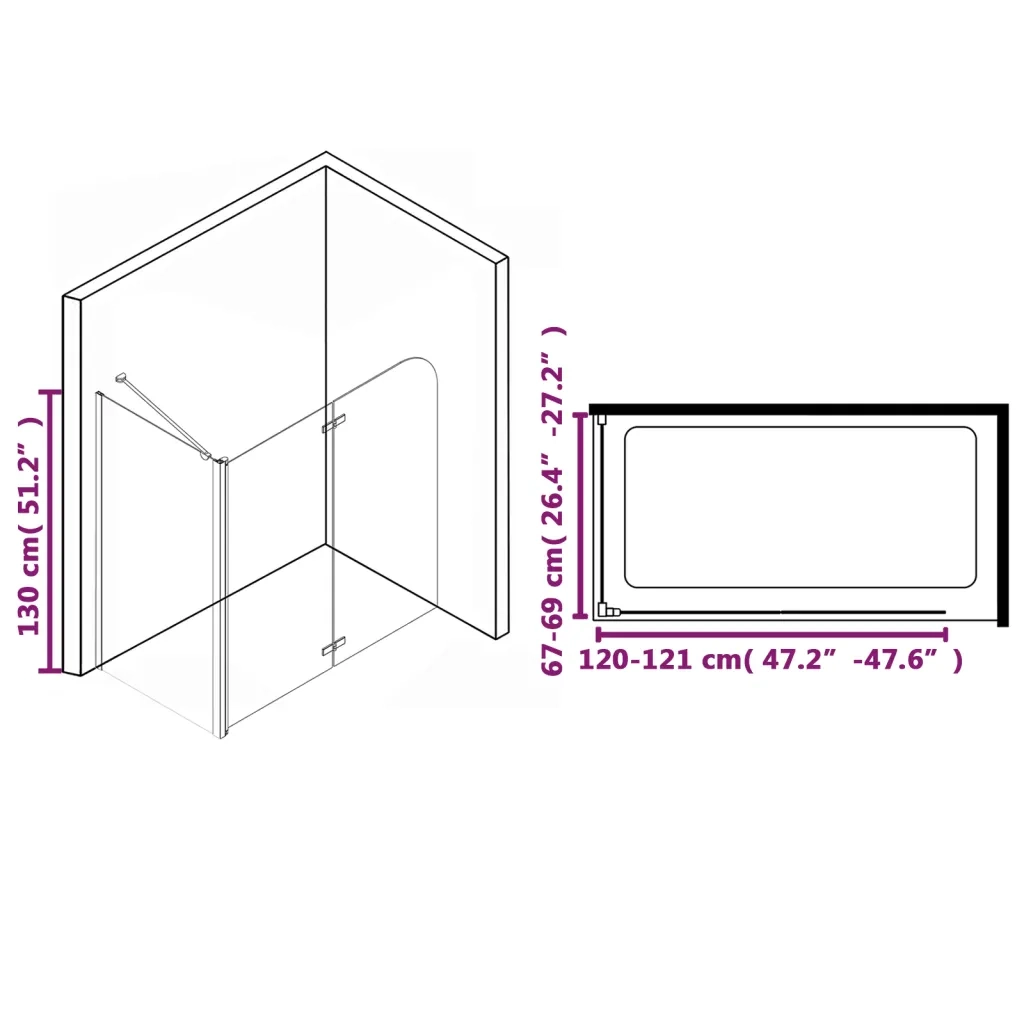 Box Doccia Pieghevole a Libro in ESG 120x68x130 cm CFW9933994