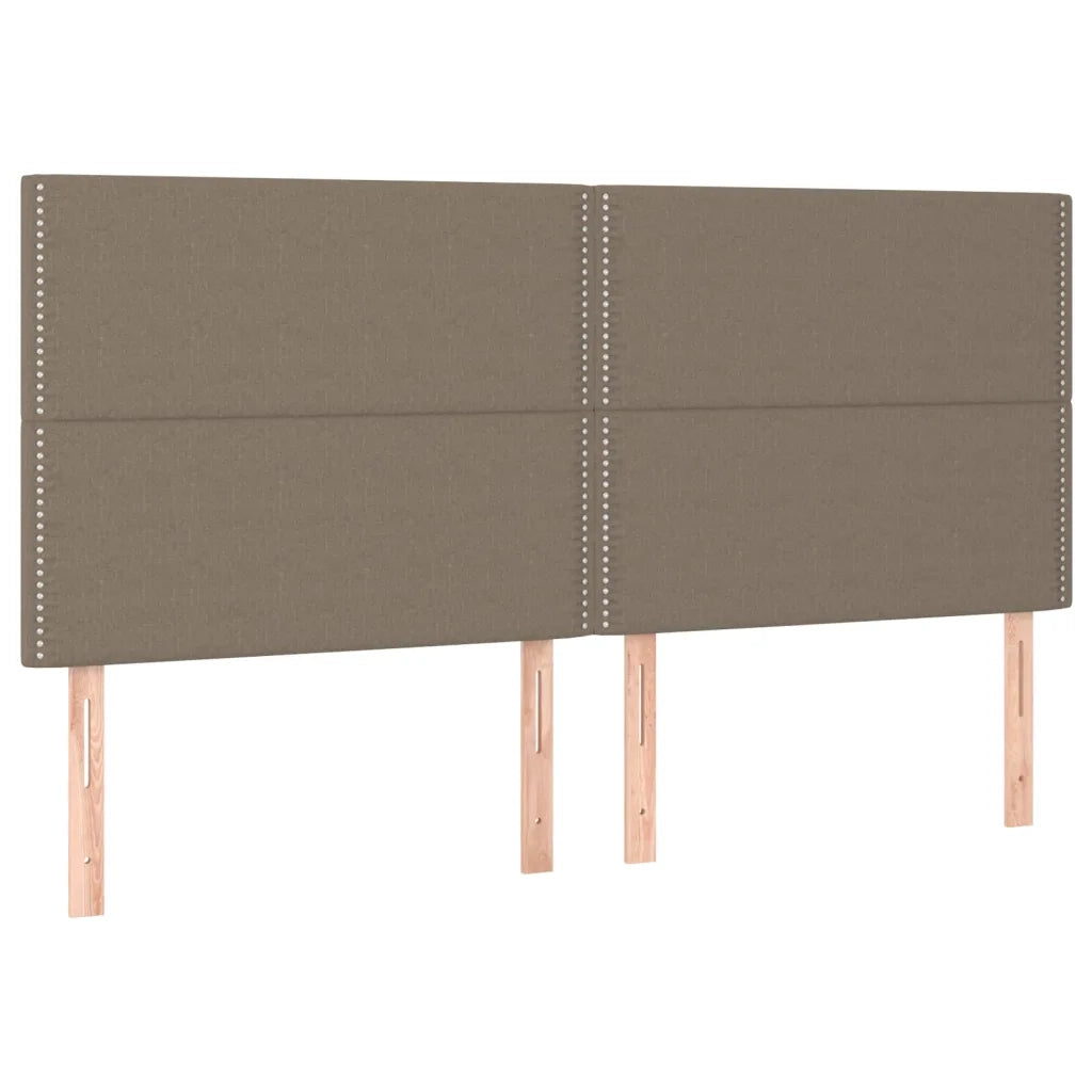 Testiera per Letto-Testata-Testiera Decorativa Tortora 200x5x118/128 cm Tessuto 510103