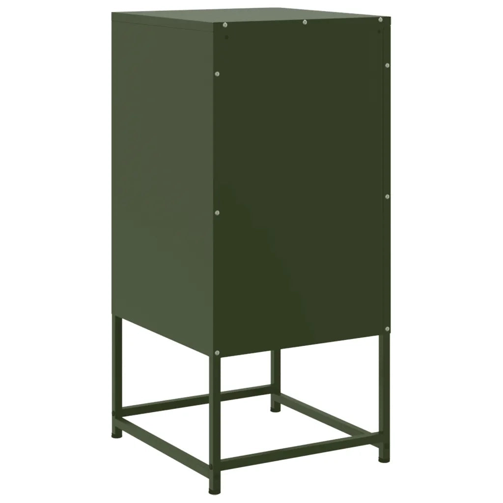 Comodini 2 pz Verde Oliva 36x39x78 cm in Acciaio 846587