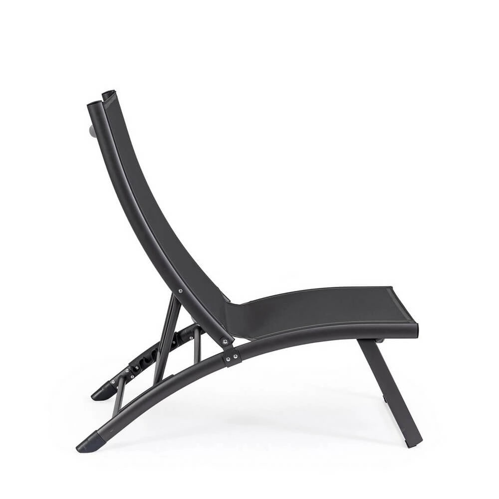 Set di 2 Poltrone Lounge Reclinabili da Esterno in Alluminio e Textilene - TERRA