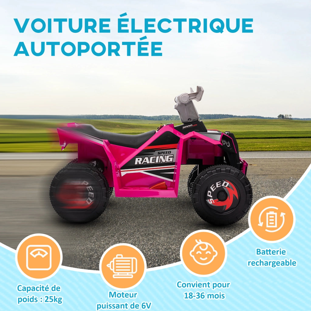 Quad elettrico per bambini ¨C zephmum ¨C 70x41.5x48.5 cm Rosa